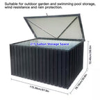 215 Gal. Black Metal Deck Box Waterproof for Large Patio Storage for Patio Furniture, Gardening Tools, Pool and Sports