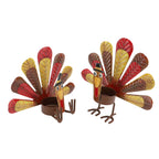 2Pcs Thanksgiving Turkey Candle Holder Cute Look Versatile Alloy Table Turkey Candle Holder Decoration for Home Party