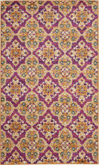 Madison Collection Accent Rug - 3' X 5', Fuchsia & Gold, Boho Chic Floral Design, Non-Shedding & Easy Care, Ideal for High Traffic Areas in Entryway, Living Room, Bedroom (MAD605A)