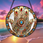 Hamsa Hand Stained Glass 05Acxx200824/12Acqn240824 Decor Gifts