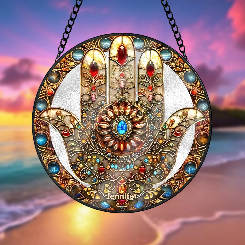 Hamsa Hand Stained Glass 05Acxx200824/12Acqn240824 Decor Gifts