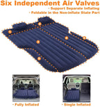 Car Air Mattress, Inflatable Car Mattress for Back Seat, Car Bed with Air Pump, Home Sleeping Pad (SUV Blue)