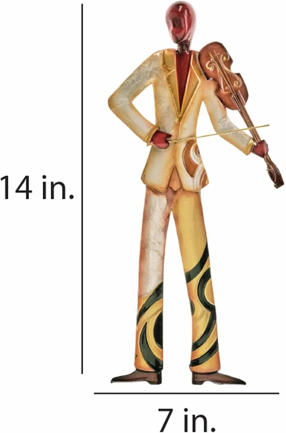 Musician Wall Decor Violin Player 7 Inches Length X 1 Inch Width X 14 Inches Height (M3002)