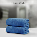 Pack of 8 Towels Set, 2 Extra Large Bath, 2 Hand, 4 Washcloths, 100% Cotton, Lighter Weight, Quicker to Dry, Super Absorbent, Perfect for Bathroom, Blue