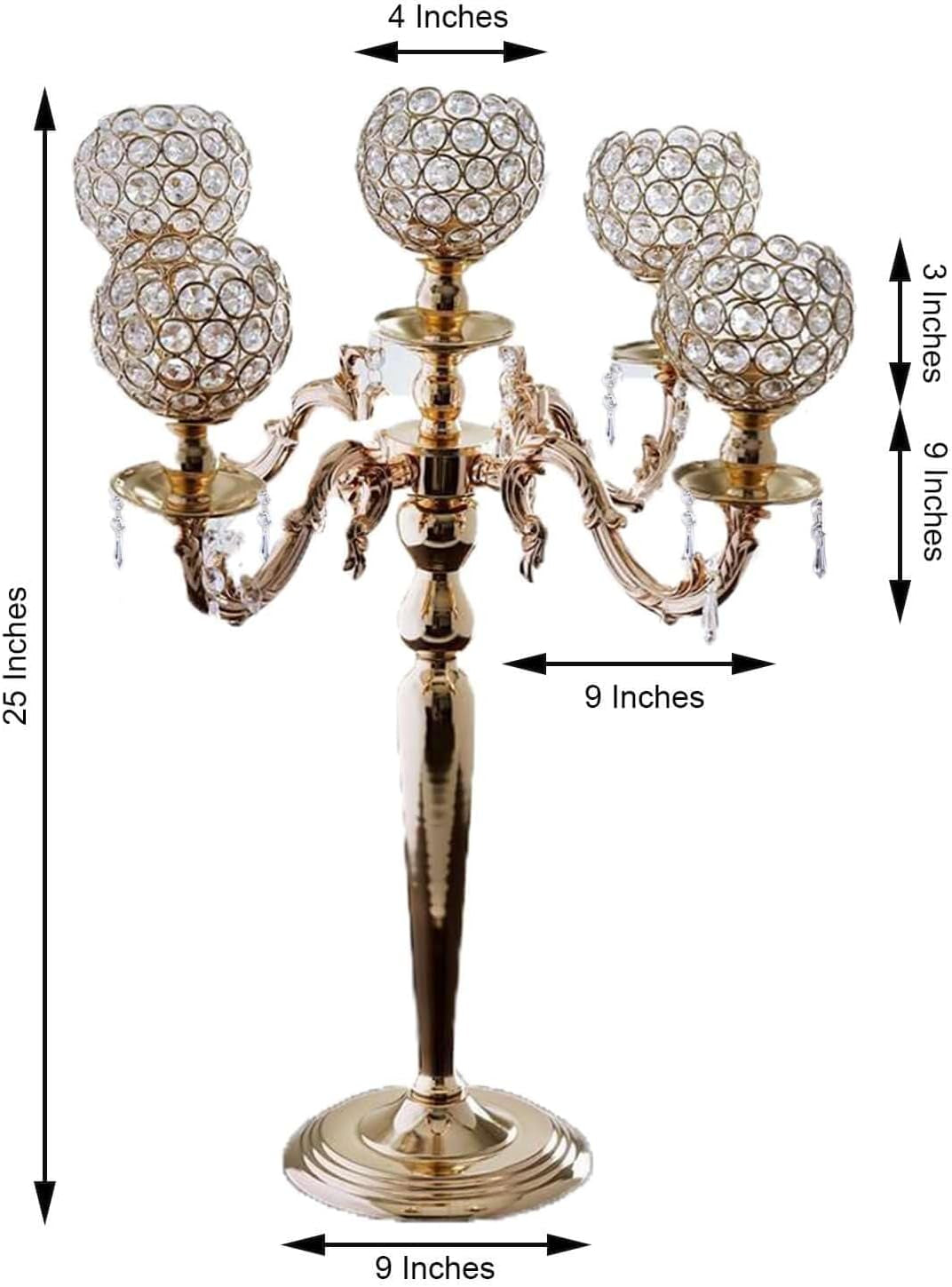 25" Tall Candelabra Chandelier Crystal Votive Candle Holder Wedding Centerpiece