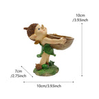 Hand Held Walnut Bird Bath Bowl Bird Feeder Funny Handcrafted Resin Feeder for Outdoors Water Bowl Sculpture Garden Decoration