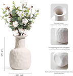 White Ceramic Vase for Home Decor, Modern Geometric Abstraction Decorative Vases for Centerpieces,Kitchen, Living Room,Office,Wedding,Gifts (Minimalis-Long Neck)