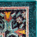 Madison Collection Accent Rug - 4' X 6', Navy & Turquoise, Medallion Distressed Design, Non-Shedding & Easy Care, Ideal for High Traffic Areas in Entryway, Living Room, Bedroom (MAD252N)