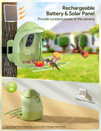 Smart Bird Feeder with Camera, AI Identify 10000+ Species, 1080P HD Bird Watching Camera with Solar Panel, Auto-Capture & Motion Detection, Ideal Gift for Bird Lovers