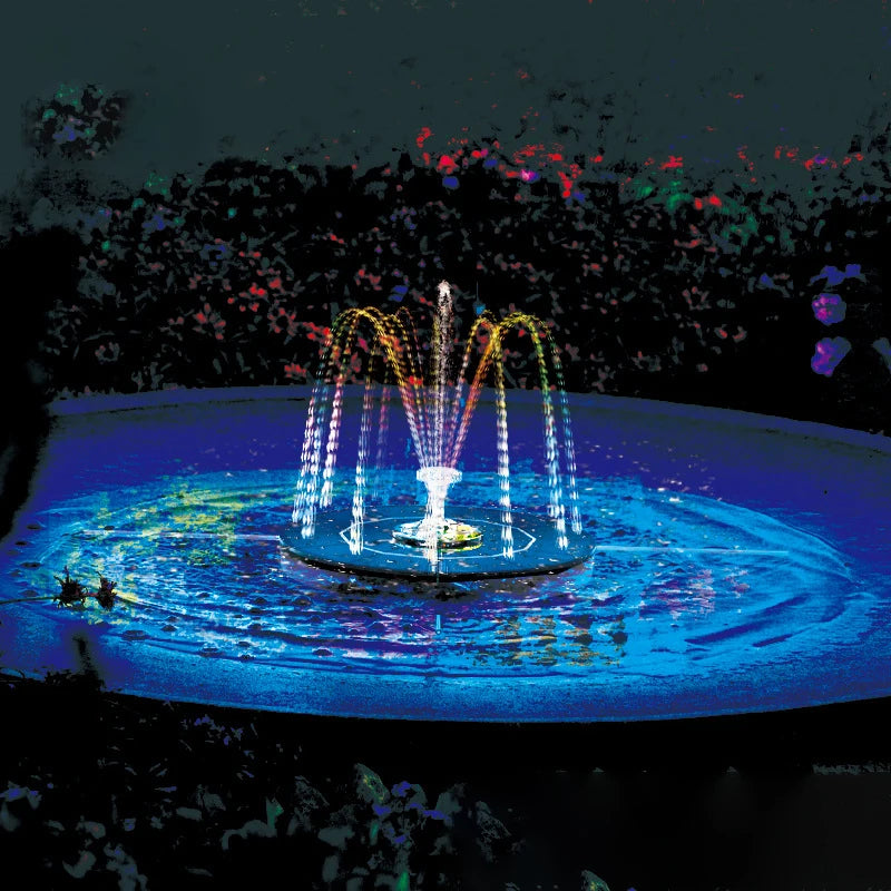 Solar Fountain Outdoor Floating Solar Garden Water Fountain Pool Pond Bird Bath Solar Powered Fountain Waterfall Water Pump Led