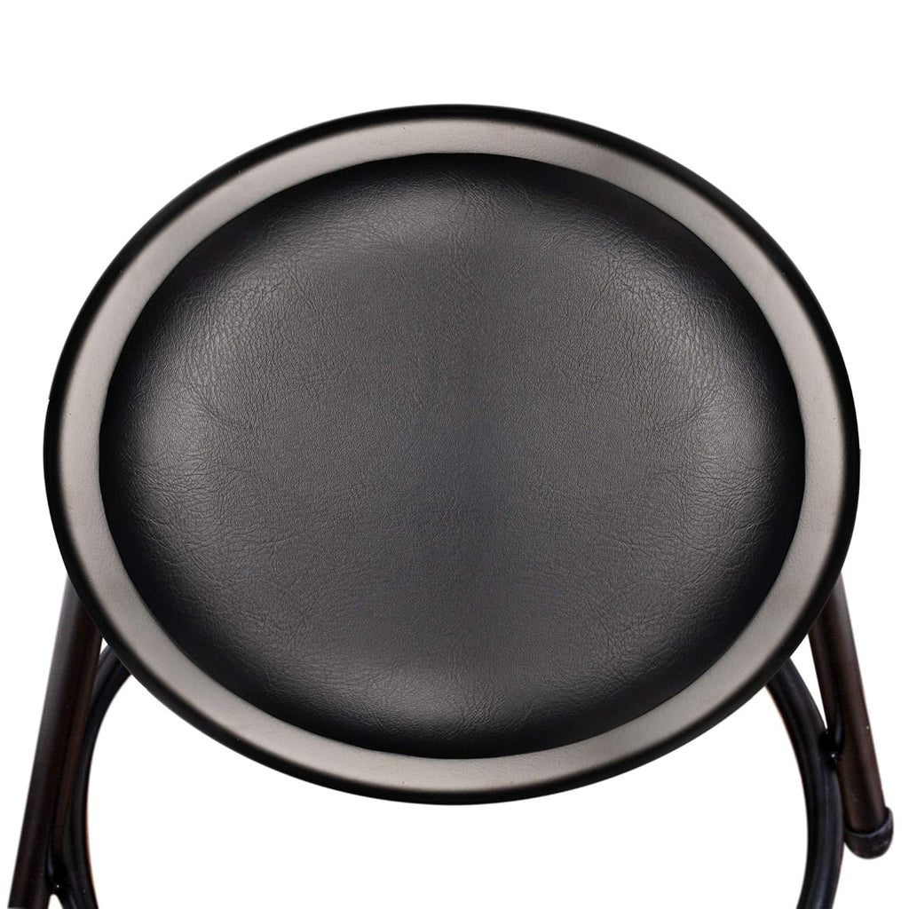 (2 Pack) Black Vinyl Padded Stool