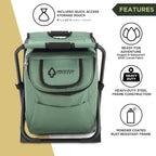 Multi-Function 3-In-1 Compact Camp Chair: Backpack, Stool & Insulated Cooler, W/ External Pockets & Storage Bag, Lightweight, Large Backpack, Fishing, Hiking, Heavy-Duty, Usa-Based