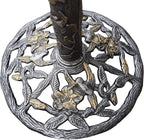 5131AP Antique Pewter Hummingbird Design Aluminum Birdbath, Silver