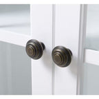 OS Home and Office White Glass Door Accent and Display Cabinet