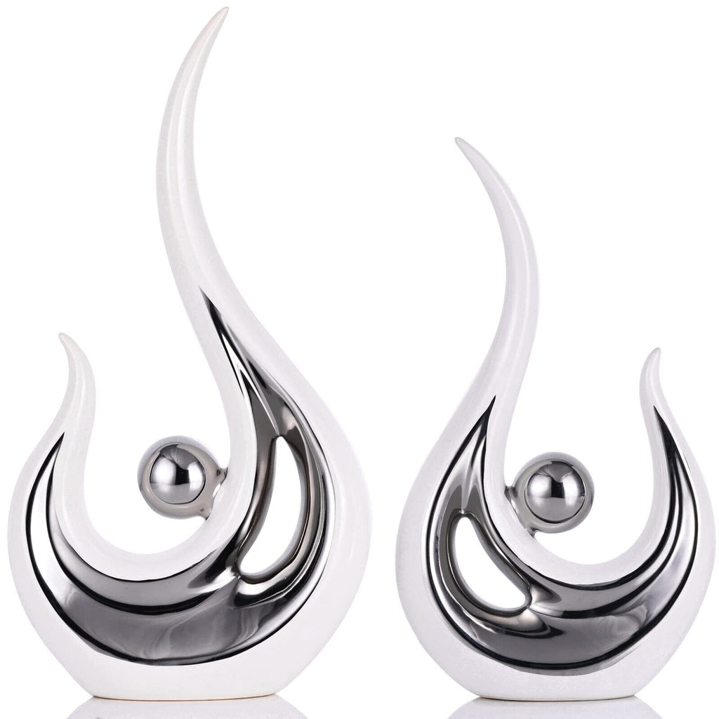 XMGZQ White Modern Decor, White and Silver Living Room Decor,Home Decor Accen...