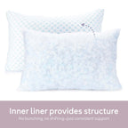 Temperature Queen Pillows Set of 2, Regulating and Adjustable Soft Memory Foam Cooling Bed Pillows Queen Size Pillows Set of 2, 20" X 30"