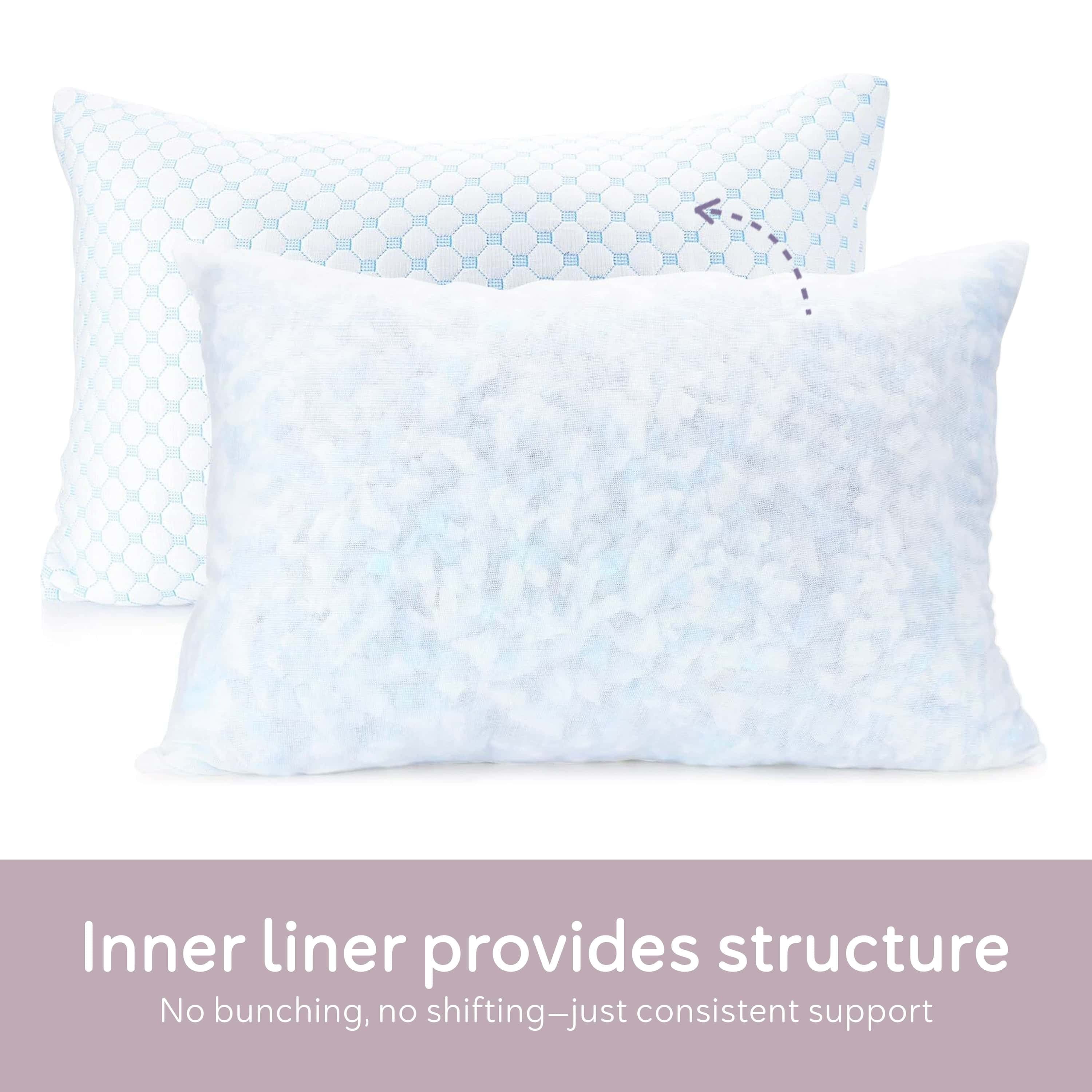 Temperature Queen Pillows Set of 2, Regulating and Adjustable Soft Memory Foam Cooling Bed Pillows Queen Size Pillows Set of 2, 20" X 30"