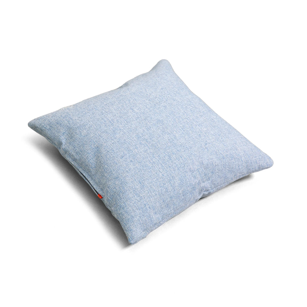 Square Pillow Weatherproof Bean Bag Decor, Maya Blue Intertwist, Weather Resistant Uv-Protected Fabric, 16 Inches