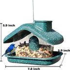 Bird Feeders for Outdoors Hanging, Wild Bird Feeders for outside Clearance, Yard Lawn Garden Decorations (Green)
