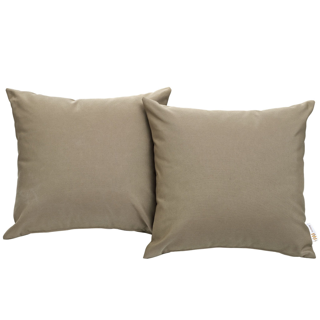 Convene 2 Piece Outdoor Patio Pillow Set in Mocha
