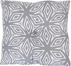 Tufted Indoor and Outdoor Decorative Throw Pillows - 19-Inch Square Patio Cushions Set of 2 - Weather-Resistant Polyester - Gray Geometric