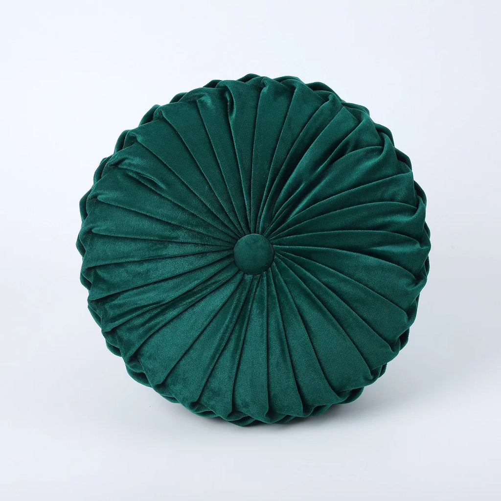 Velvet Pleated round Pumpkin Throw Pillow for Couch Floor Home Decor Cushion Coussin Home Decor Sofa Chair Bed Car Cojin 33Cm