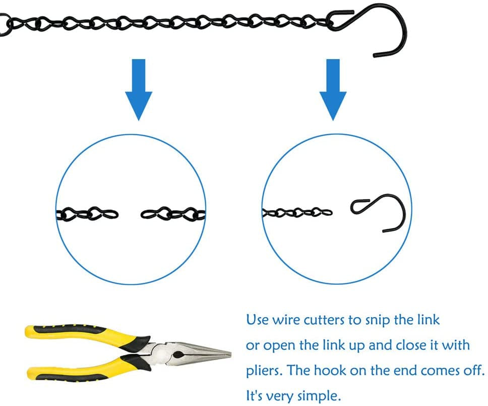 10 Pack 9.5 Inch Black Hanging Chains, Garden Plant Hangers for Hanging Bird Feeders, Billboards, Chalkboards, Basket, Planters, Lanterns, Wind Chimes and Decorative Ornaments Etc.