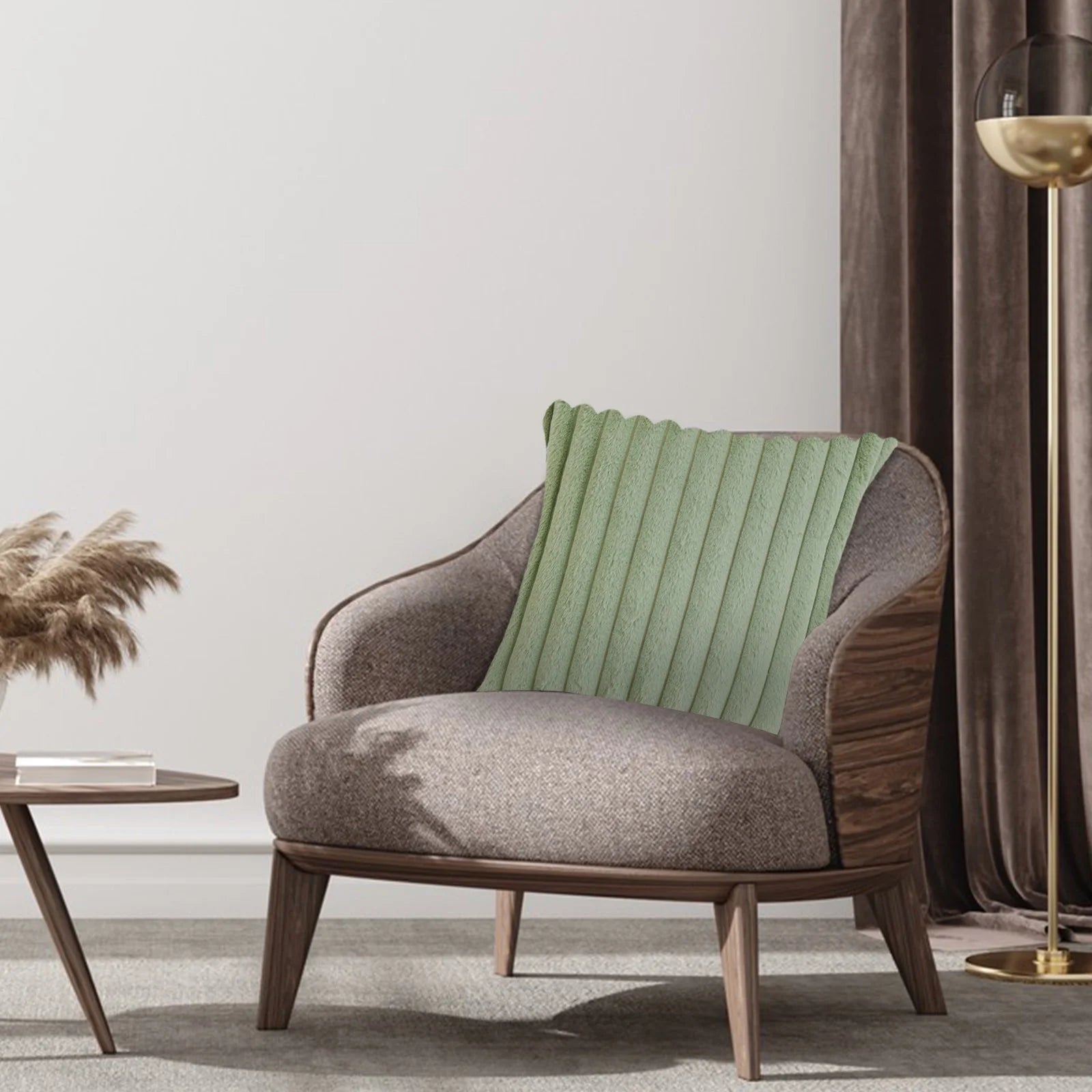 Corduroy Throw Pillows for Couch 18" X 18" Soft Plush Striped Square Pillow Indoor Decor Pillows for Sofa Couch Living Room Decoration, Throw Pillows under 10$, 1 Pack, Cream White