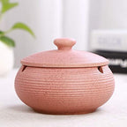 Ceramic Holder Decor Jar Holder Home Jar Decor with Lid for Home Office Decoration Anti-Skid Ceramic Taichi Black