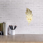 1Pc Wall-Mounted Candle Holder Creative Leaf Design Wall Decor for Living Room Bedroom Dining Accent for Parties and Weddings
