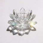 Crystal Lotus Candle Holders 4.75 Inches Activity Tealight Holders Pillar Holders 2Pcs for Home Decoration Party Wedding Decoration (2)