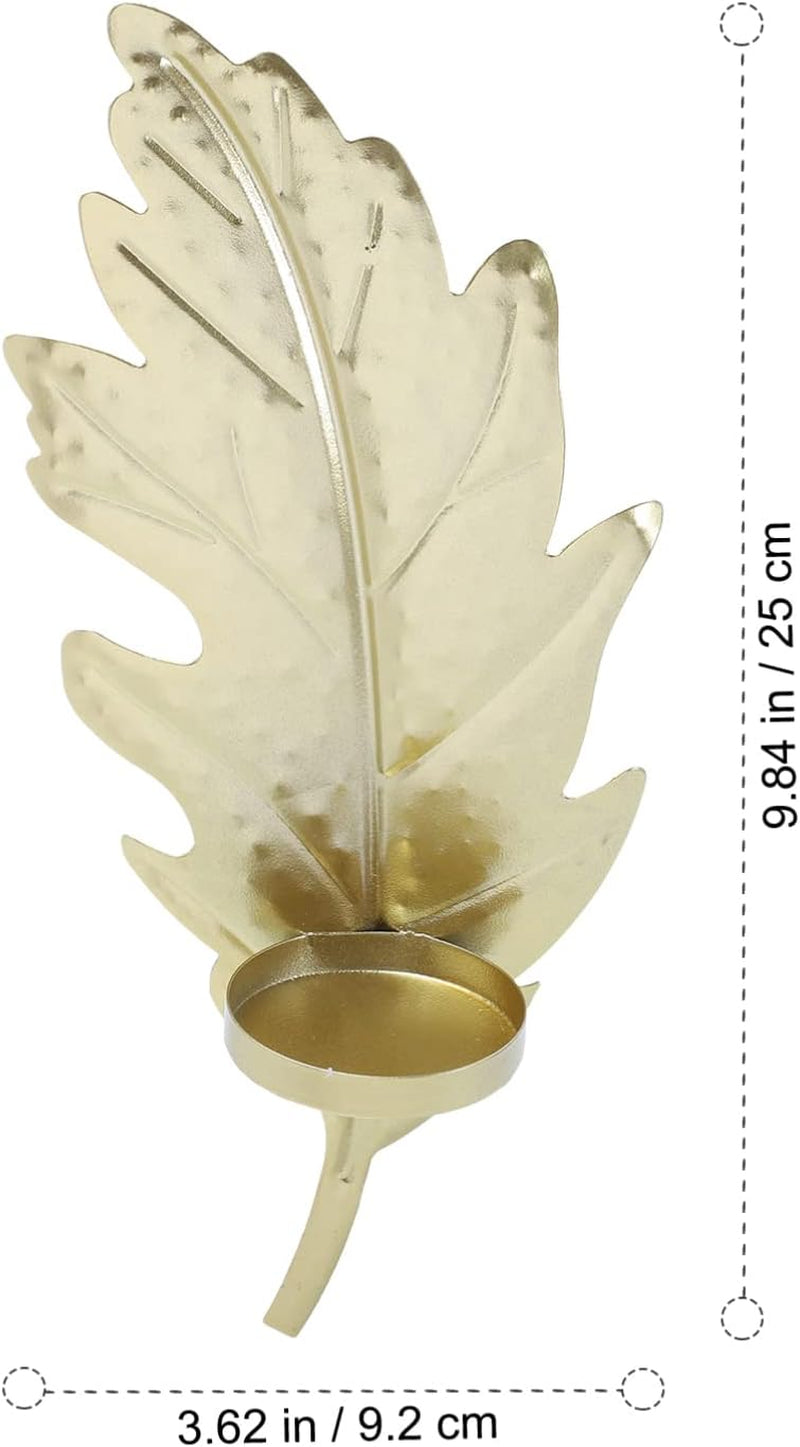 1Pc Wall-Mounted Candle Holder Creative Leaf Design Wall Decor for Living Room Bedroom Dining Accent for Parties and Weddings