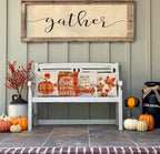 Fall Pillow Covers 18X18 Inch Thanksgiving Farmhouse Decorative Throw Pillow Insert Set of 4, Linen Fall Pillow Covers with Zipper, Maple Leaf, Pumpkin, Truck Design, Autumn Decor for Home