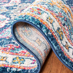 Evoke Collection 4' X 6' Navy / Fuchsia EVK255N Boho Non-Shedding Living Room Bedroom Accent Rug