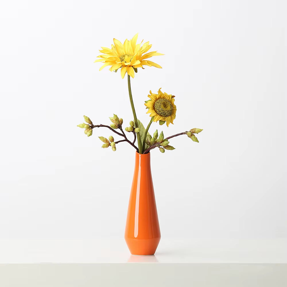 Yellow Porcelain Vase for Wedding Room Decor, Jardiniere, Dining Table Furnishings, Flower Plant Stand, Fashion