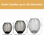 Outdoor Candle Holder Decor Set - Black Candle Holder - Candles Holders for Table Centerpiece - Hurricane Candles Holder for Pillar Candles Cage Candle Holders Black Wire Decorative