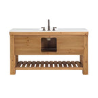 Telluride 60-In Distressed Pine Undermount Single Sink Bathroom Vanity with White Quartz Top