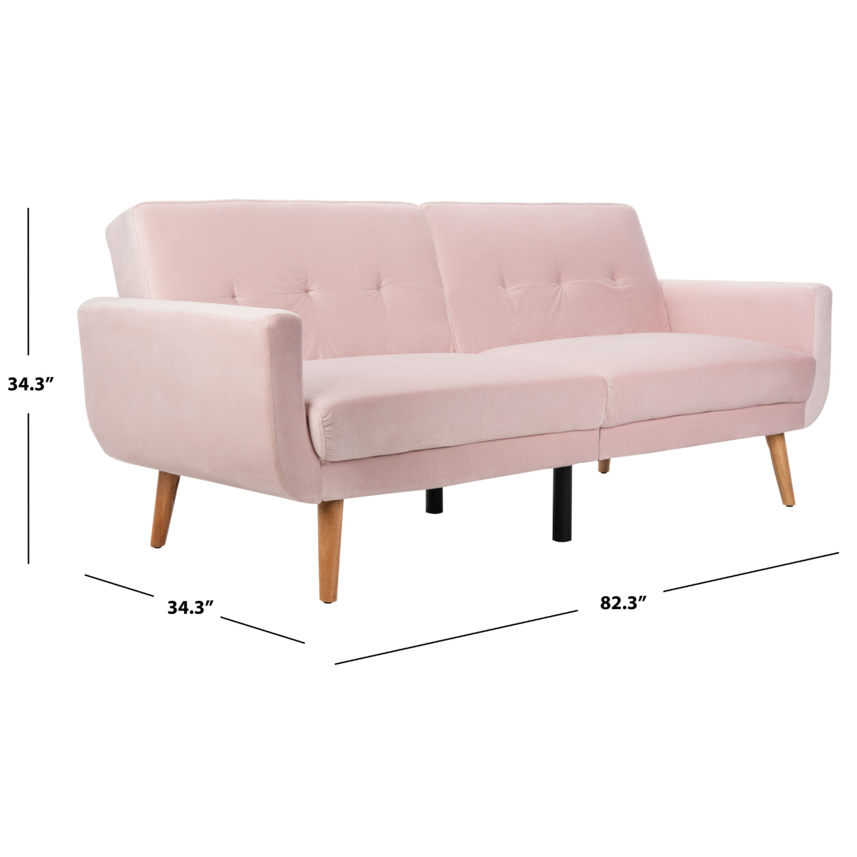 Bushwick Foldable Futon Bed Blush / Natural