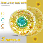 Sunflower Outdoor Bird Bath and Feeders Bowl with Stake