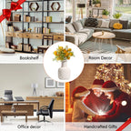 White Ceramic Vase for Home Decor, Modern Geometric Abstraction Decorative Vases for Centerpieces,Kitchen, Living Room,Office,Wedding,Gifts (Minimalis-Long Neck)