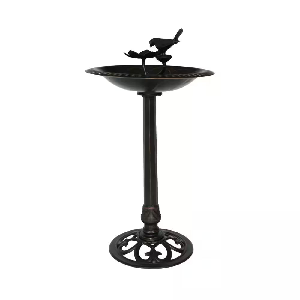 Fairmont Shiny Copper Aluminum and Iron Outdoor Patio Bird Bath