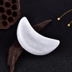 4 Inch Selenite Bowl Moon Shape Moroccan Selenite Crystal Charging Bowl for Healing, Recharging Crystals