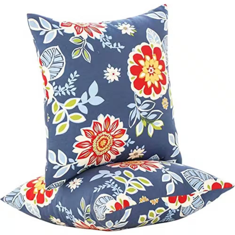 18 In. X 18 In. Outdoor Waterproof Decorative Pillows with Inserts for Patio Furniture, Throw Pillow (Pack of 2)