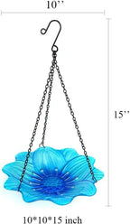 Hanging Bird Feeder - Bird Baths for Outdoors - Glass Birdbaths for Garden and Patio Decor, Pretty Gift Idea