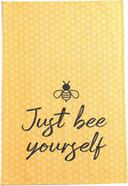 Cotton Kitchen Towels Set of 4 - Absorbent Dish Towels Set | Tea Towels | Bar Towels | Bee Grey Yellow Kitchen Dish Towels - Multi Purpose Kitchen Linen, Drying Dish Hand Towels 20X28