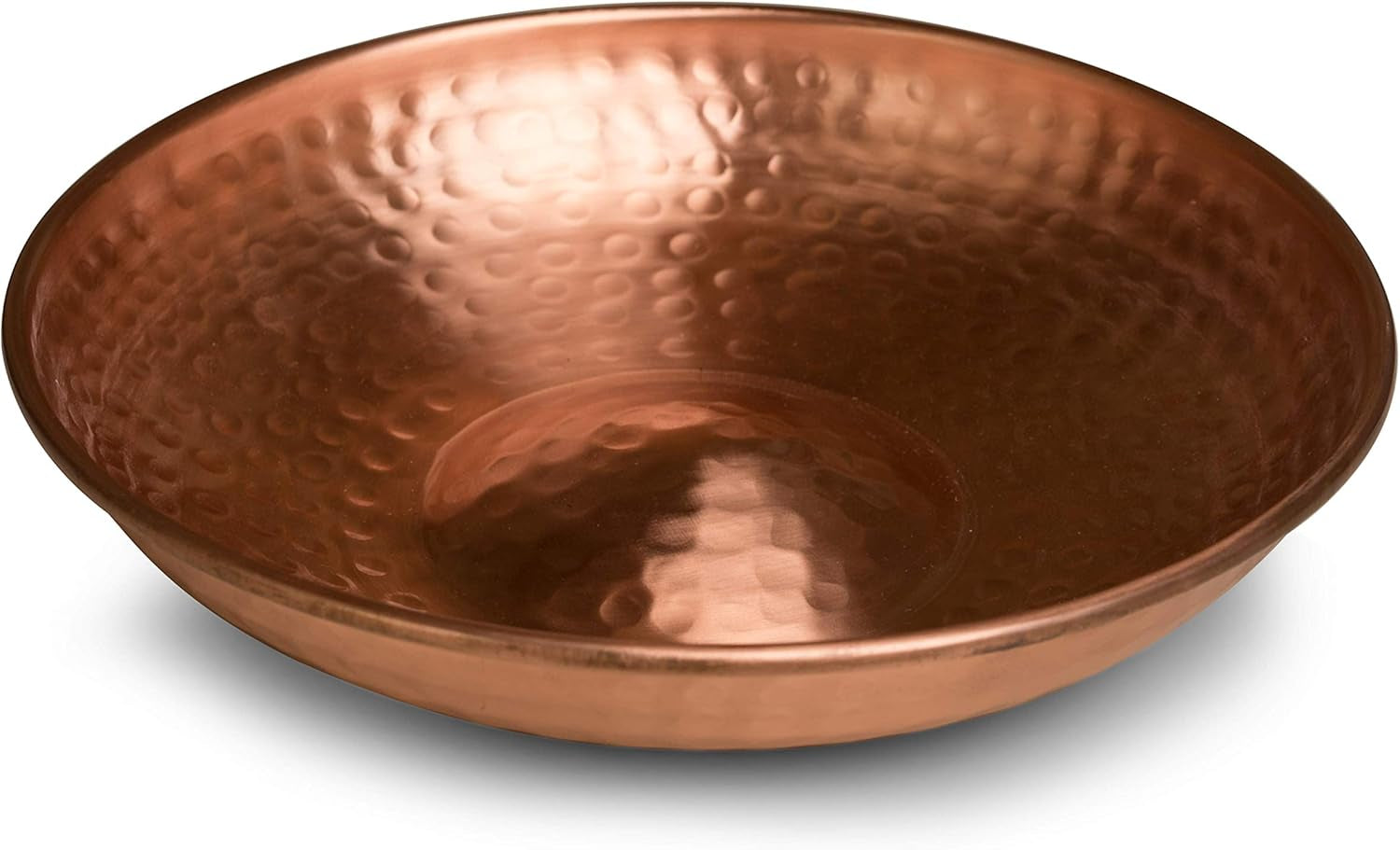 Pure Copper Hand Hammered Hanging Bird Bath and Feeder W/ Iron Chain, 17-Inch Detachable Iron Chain Outdoor Birdbath and Birdfeeder for Garden Backyard Patio & Deck, Bird Water Feeder