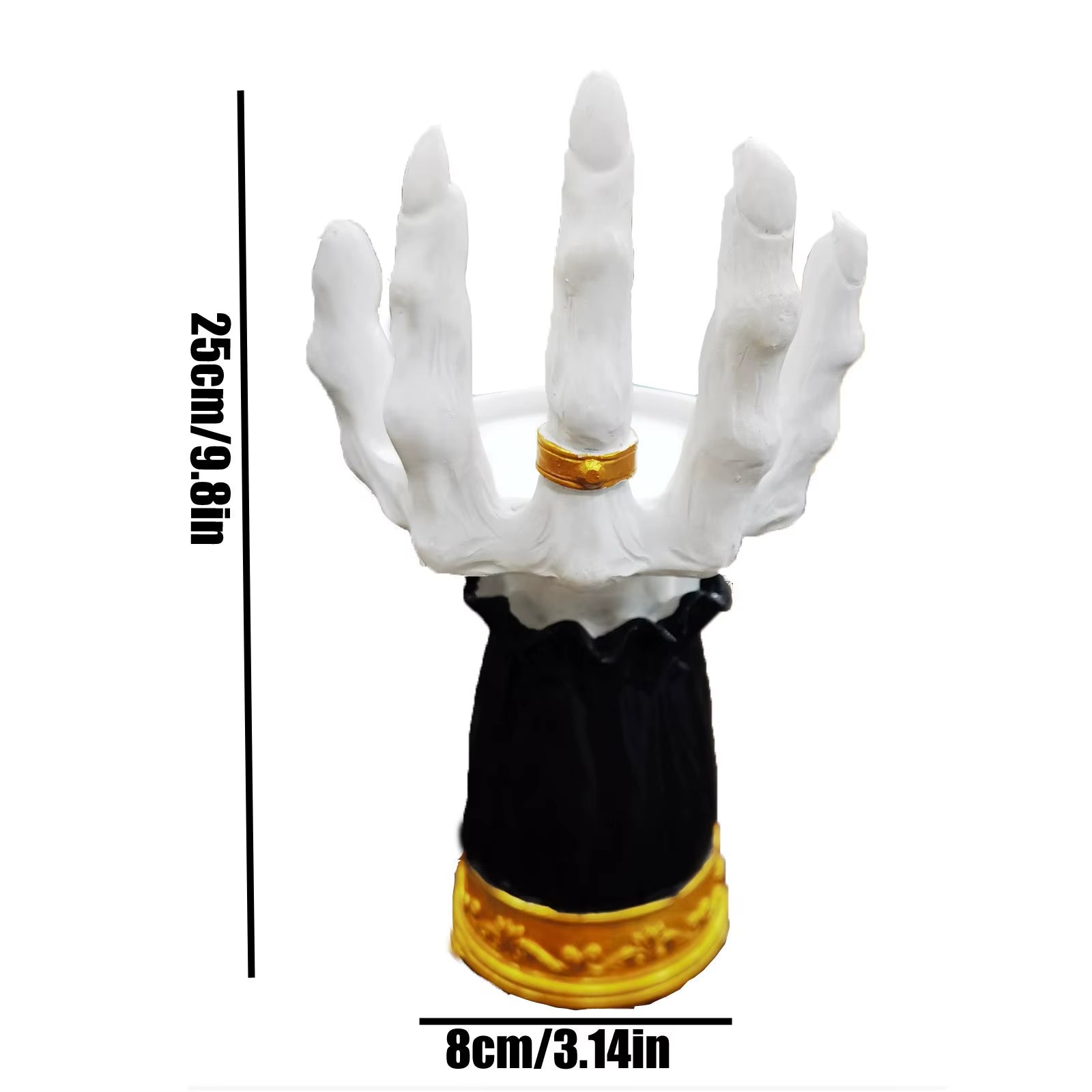Witch Hand Candle Holder Halloween Palm Candle Holder, 9.8Inch Resin Witch Hand Candlestick Halloween Home Party House Decor