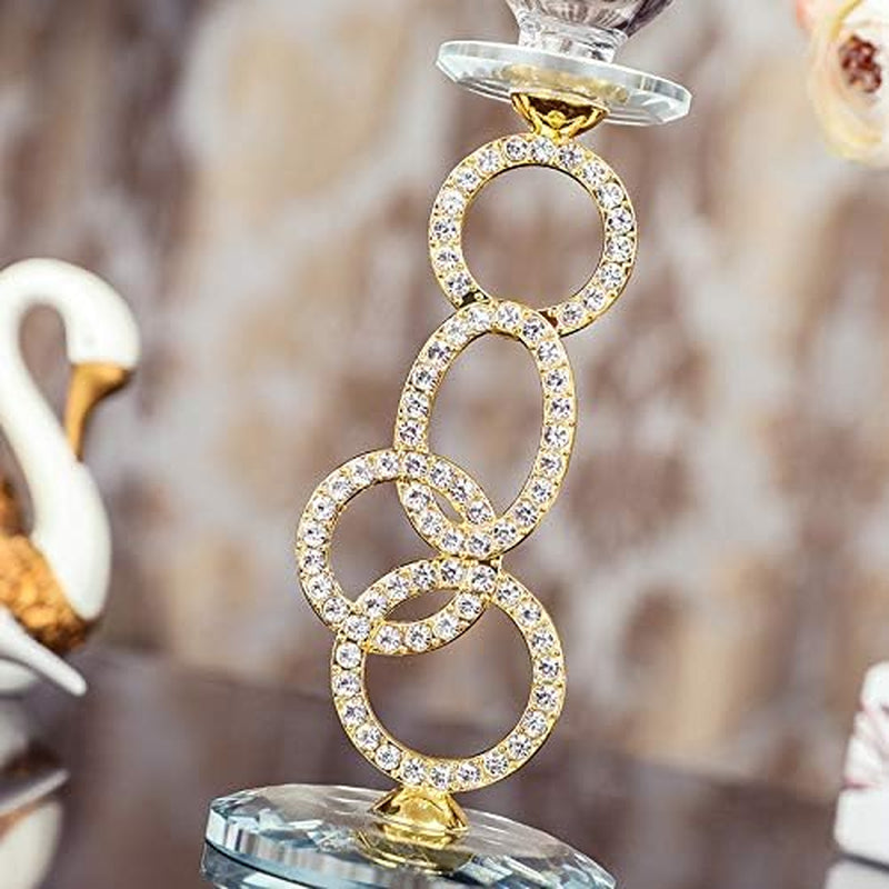 Clear K9 Crystal Taper Candle Holders, Candle Holder for Taper Candle,Taper Candlestick Holders for Coffee Dining Table, Wedding,Christmas,Home Decoration, Set of 2