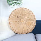 Velvet Pleated round Pumpkin Throw Pillow for Couch Floor Home Decor Cushion Coussin Home Decor Sofa Chair Bed Car Cojin 33Cm