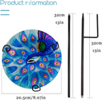 Bird Baths for Outdoors with Metal Stake, Glass Bird Feeder Tray, Bird Baths Bowl for outside Garden Yard Backyard Bird Lovers